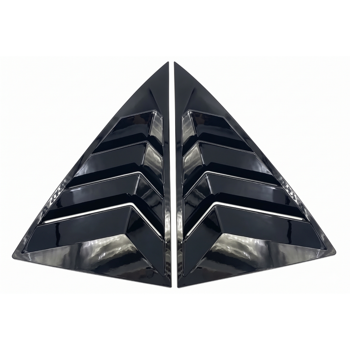 Car Craft Compatible With Toyota Camry 2012-2017 Car Rear Window Shutter Cover Louver Side Vent Trim Triangle Glossy Black