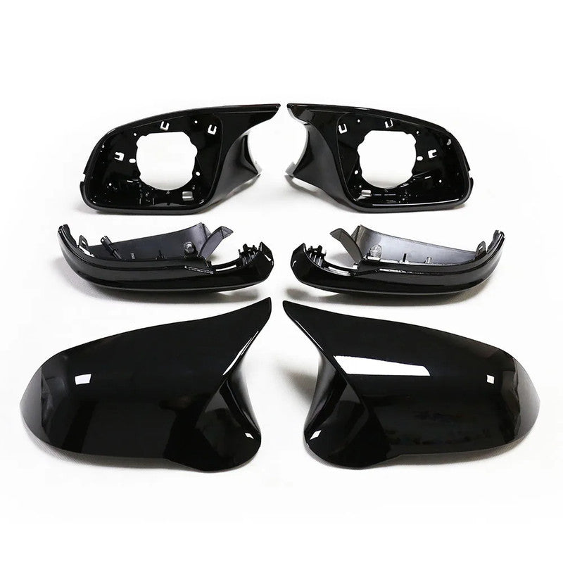 Car Craft Compatible With Bmw 1 2 3 4 Series F20 F22 F30 F34 Gt 12-18 F32 X1 E84 13-15 F87 M2 M3 M4 M5 M6 Side Rear View Case Door Wing Cap Shell Housing Mirror Covers Glossy Black With Asssembley