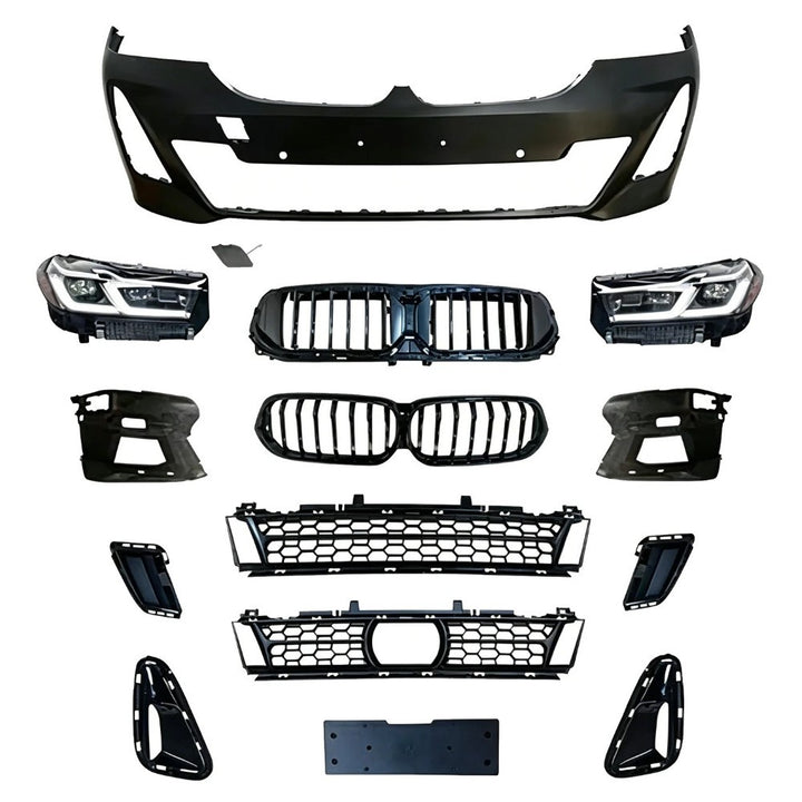Car Craft Compatible With Bmw 6 Series Gt G32 2018-2020 To 2021+ Lci Upgrade Facelift Conversion Bodykit Bumper Headlight CC-8544