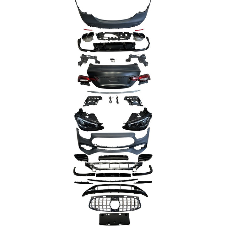 Car Craft Compatible With Mercedes Benz E Class W213 2016-2020 To W213 Lci 2021+ Amg 63 Upgrade Facelift Conversion Bodykit Bumper Hood Headlight Taillight CC-6359