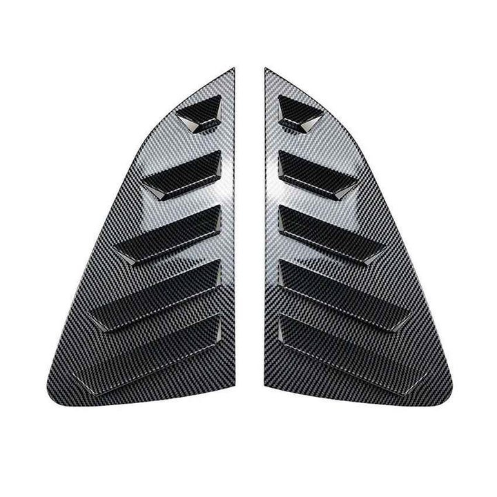 Car Craft Compatible With Volkswagen Vw Polo Mk6 2018-2025 Rear Side Window Louvers Cover Carbon Fiber Look Usa Zst-411 Cf Carbon Fiber Look - CAR CRAFT INDIA