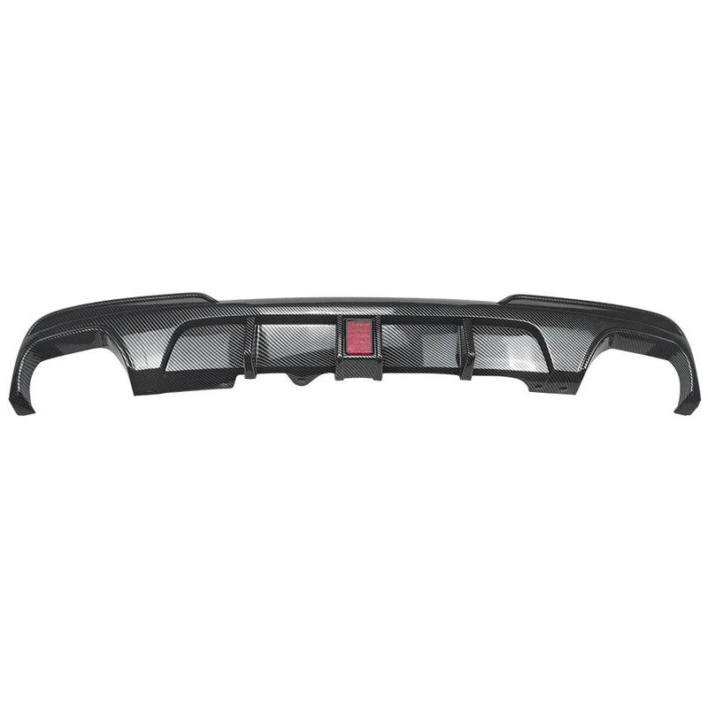 Car Craft Compatible With Bmw 5 Series F10 2010-2017 M Sport M5 Rear Bumper Lip Splitter Diffuser Skirts With F1 Led Light 00-00 Carbon Fiber Look Zst-1424 00-00 Cf F1 Carbon Fiber Look - CAR CRAFT INDIA