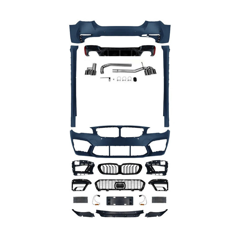 Car Craft Compatible With Bmw 5 Series F10 2010-2017 Front Rear Bumper Upgrade Convert To M Sport M5cs F90 G30 M5 Style Bodykit Body Kit Bumper Side Skirt Rear After Lip Diffuser Exhasut Pipe Tips Gc F10 18 039 CC-10683