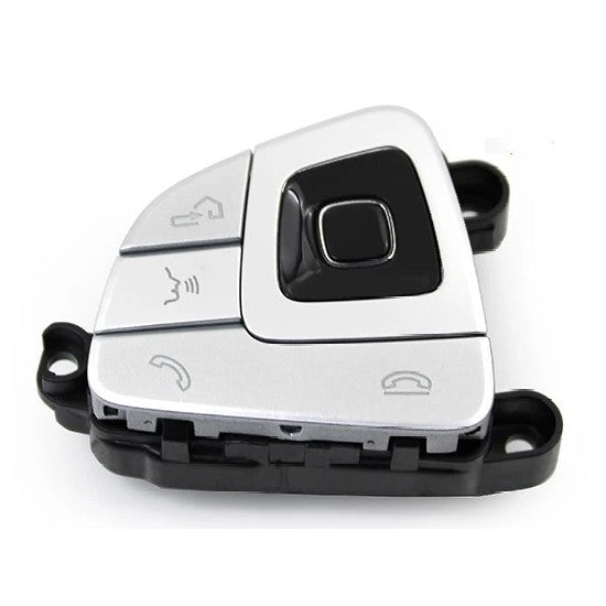 Car Craft Compatible With Mercedes Benz E Class W213 Sedan 2016-2018 E Class W238 Coupe Cabriolet 2016-2018 Car Steering Wheel Switch Control Button Cover 0999056400-s-a Left Silver Assembly B CC-10649