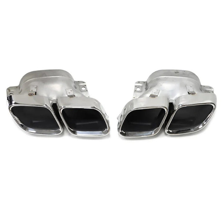 Car Craft Compatible With Mercedes Benz C Class W206 2022-2025 Rear Bumper Upgrade Convert To Amg Amg C63 Exhaust Tip Pipe Dual Chrome Silver Gc W206-006 Sl