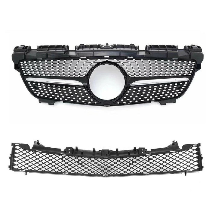 Car Craft Compatible With Mercedes Benz Slc Slk Class R172 W172 2011-2015 Front Amg Bumper Show Grill Diamond Black CC-9677