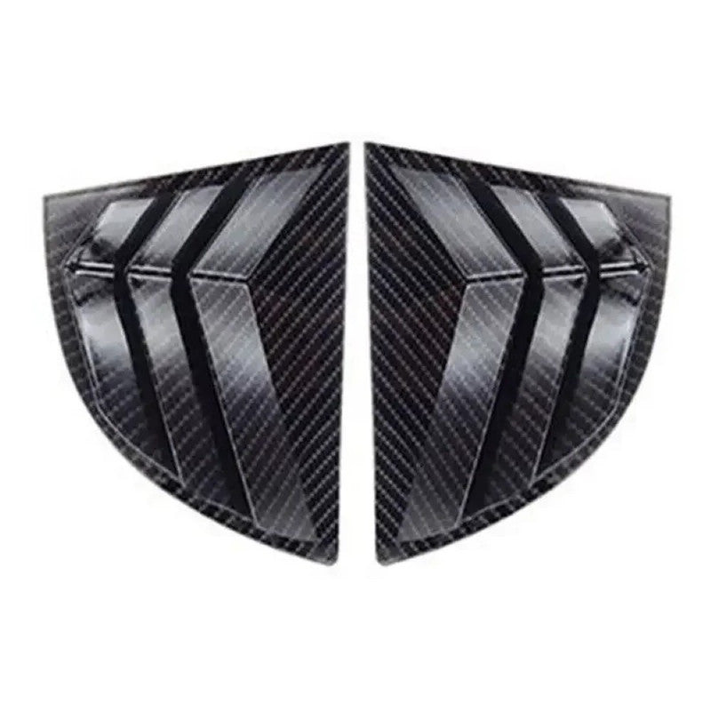 Car Craft Compatible With Honda Civic Sedan 8th 2006-2011 Car Rear Window Shutter Cover Louver Side Vent Trim Triangle Carbon Fiber Look