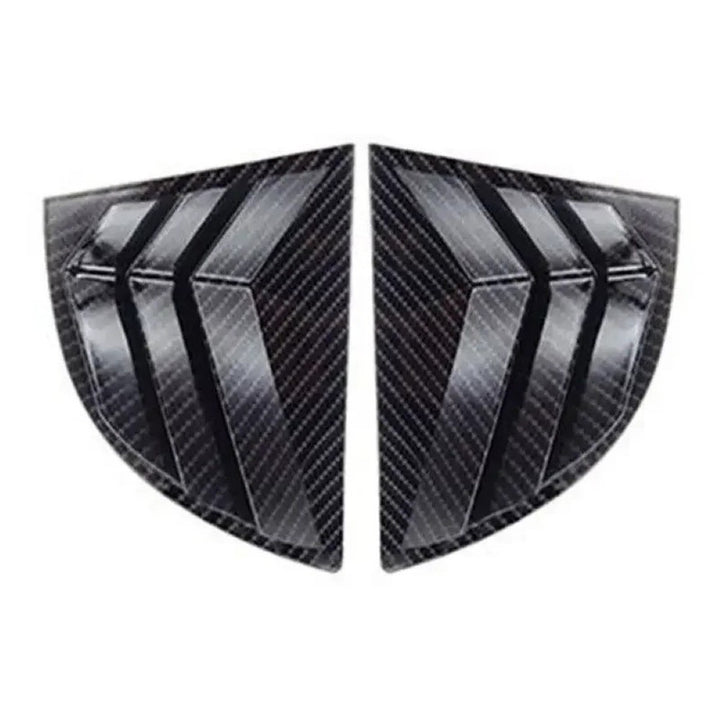 Car Craft Compatible With Honda Civic Sedan 8th 2006-2011 Car Rear Window Shutter Cover Louver Side Vent Trim Triangle Carbon Fiber Look