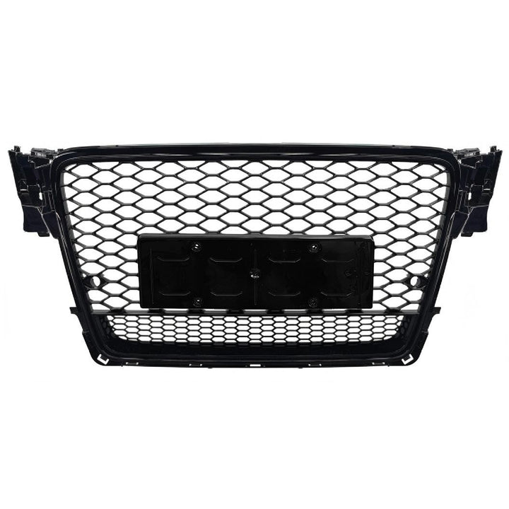 Car Craft Compatible With Audi A4 2009-2012 Upgraded Front Bumper Show Grill Rs4 Rs Sport Style Black Frame Black Mesh No Logo License Plate Eu Version Quattro A4-008 Gc