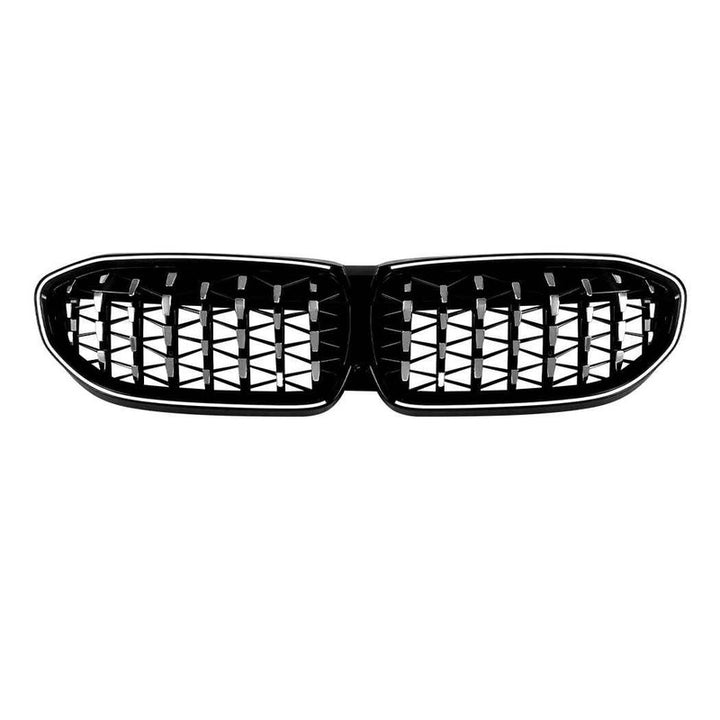 Car Craft Compatible With Bmw 3 Series G20 G21 Pre-facelift 2019-2022 Front Bumper Show Gril Diamond Silver Black With Led Light