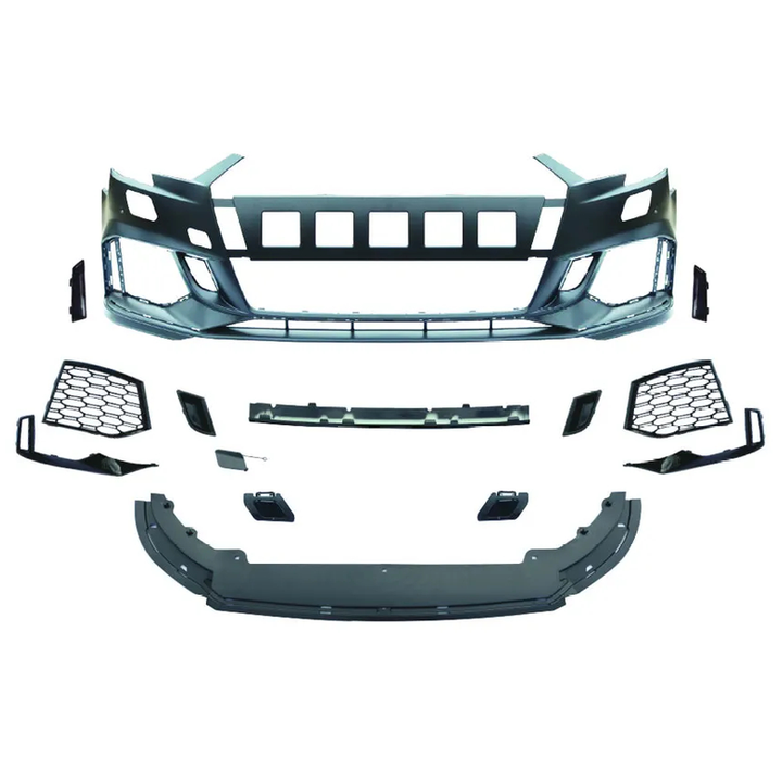 Car Craft Compatible With Audi A4 B9 2017-2020 Upgraded Facelift Convert To Rs4 S4 Sport Bodykit Front Bumper Fog Grill Skirt Trim A4-020 Gc