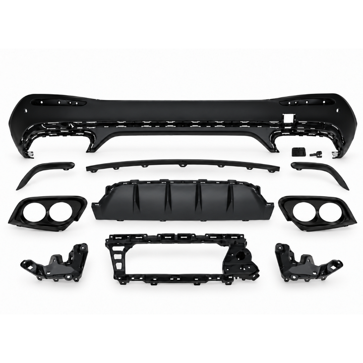 Car Craft Compatible With Mercedes Benz Glc W254 2023-2026 Upgrade Facelift Convert To Glc43 Amg Bodykit Rear Bumper Skirt Diffuser Rear After Lip Black Gc W254-010