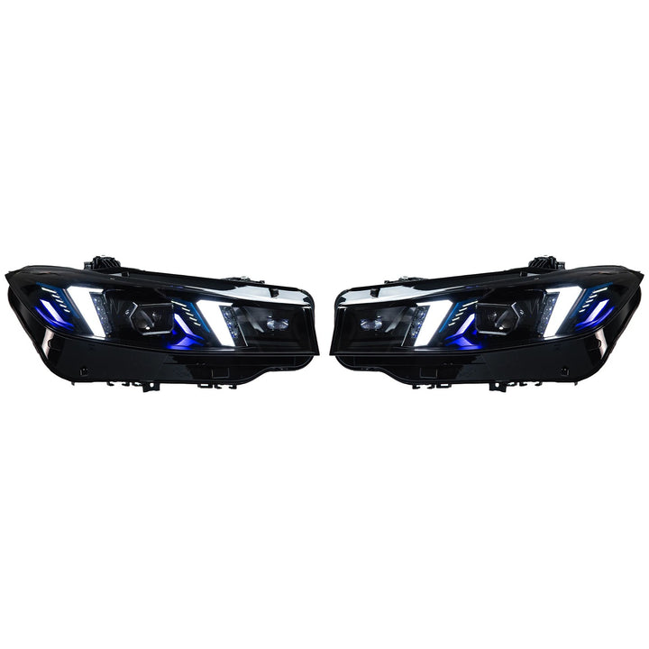 Car Craft Compatible With Bmw 3 Series G20 Lci 2023-2025 Car Front Upgraded Head Light Lamp Xenon Headlight Retrofit Upgrade Modified Led Drl Hid Snake Style With Yelllow Drl