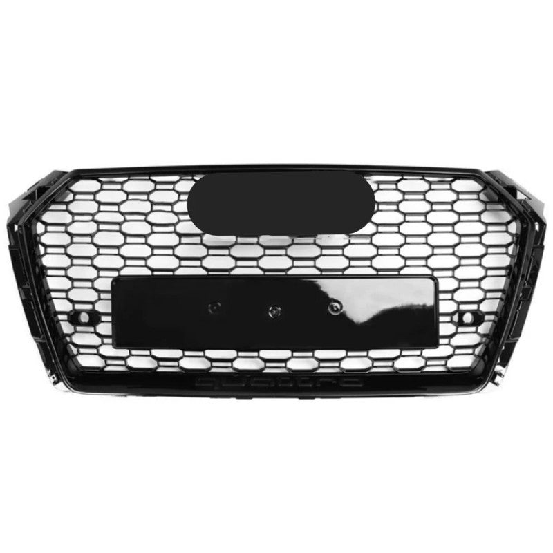 Car Craft Compatible With Audi A5 S5 Rs5 2017-2020 Upgraded Front Bumper Show Grill A5 S5 Rs5 Rs Sport Style Carbon Fiber Look Water Transfer Printing Frame Black Mesh All Logo Silver A5-027 Gc - CAR CRAFT INDIA