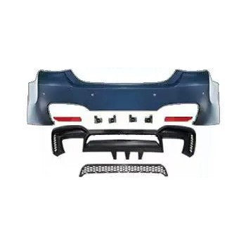 Car Craft Compatible With Bmw 5 Series F10 2010-2017 Rear Bumper Upgrade Convert To M Sport M4 Bodykit Body Kit Rear After Lip Diffuser CC-10680
