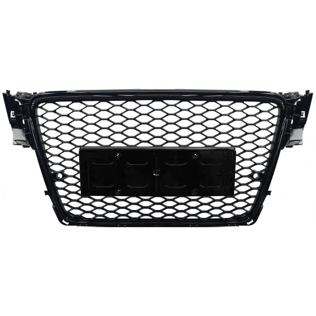Car Craft Compatible With Audi A4 2009-2012 Upgraded Front Bumper Show Grill Rs4 Rs Sport Style Black Frame Black Mesh No Logo License Plate Eu Version A4-006 Gc