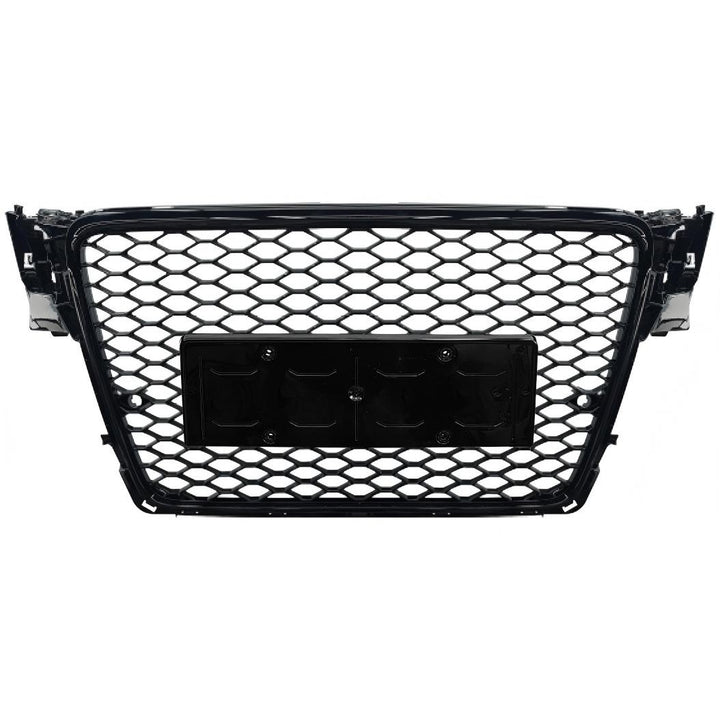 Car Craft Compatible With Audi A4 2009-2012 Upgraded Front Bumper Show Grill Rs4 Rs Sport Style Black Frame Black Mesh No Logo License Plate Eu Version A4-006 Gc