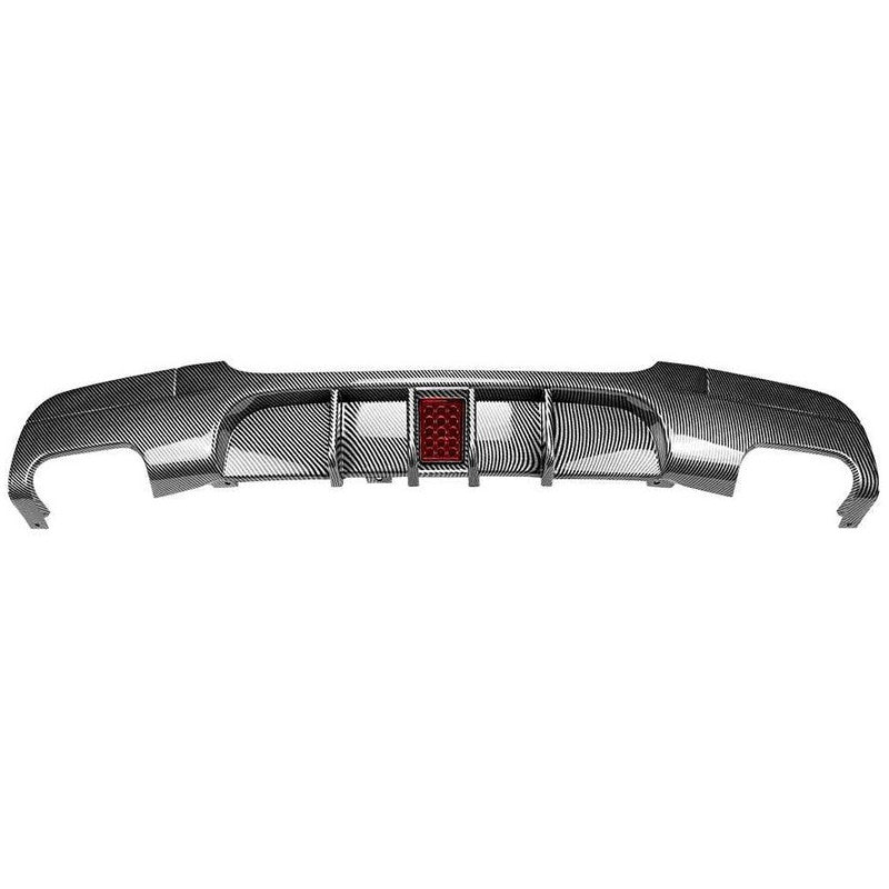 Car Craft Compatible With Bmw 3 Series E90 2008-2012 M Sport M3 M4 Rear Bumper Lip Splitter Diffuser Skirts With F1 Led Light 00-00 Carbon Fiber Look Zst-1286 00-00 Cf F1 Carbon Fiber Look - CAR CRAFT INDIA