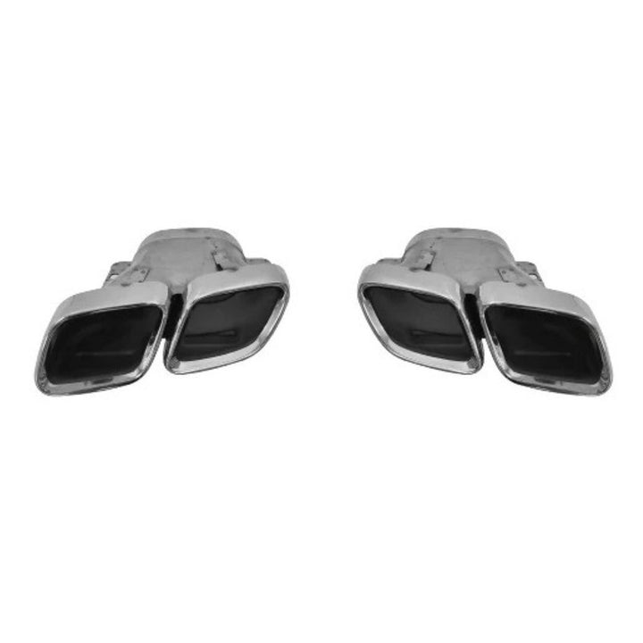 Car Craft Compatible With Mercedes Benz E Class W213 Lci 2021-2023 Upgrade Facelift Convert To Amg Amge63 E63 Bodykit Rear Bumper Exhaust Pipe Tip Silver Gc W213-039