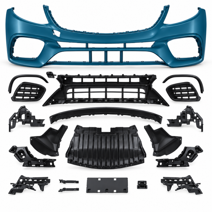 Car Craft Compatible With Mercedes Benz E Class W213 2016-2020 Upgrade Facelift Convert To Amg E63 Classic Amg63 Bodykit Front Bumper Skirt Trim Gc W213-013