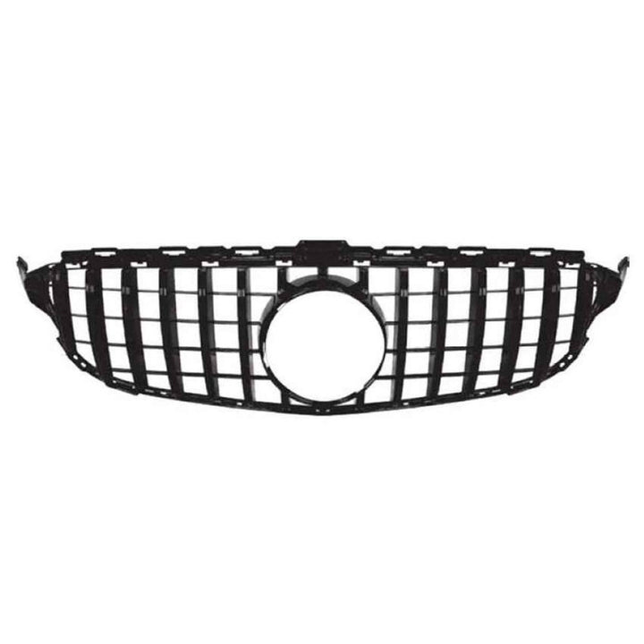 Car Craft Compatible With Mercedes Benz C Class W205 C205 Coupe 2019-2021 Upgrade Front Bumper Amg C63 Show Grill With Camera Hole Gtr Glossy Black Gc W205/c205-010 W Hole
