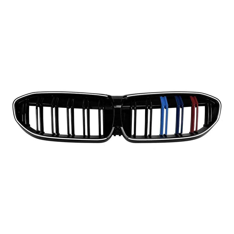 Car Craft Compatible With Bmw 3 Series G20 G21 Pre-facelift 2019-2022 Front Bumper Show Gril Three Colour With Led Light