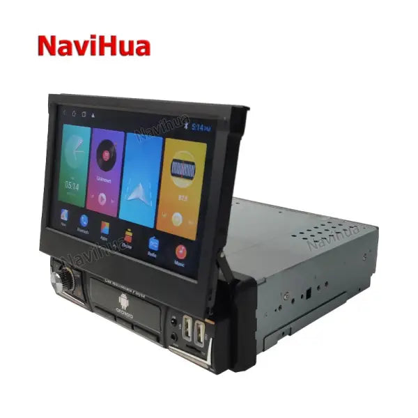 1Din Car Radio Retractable 7'' Touch Screen GPS Wifi Autoradio Car Mp5 Player + 12 Led Rear Camera Car DVD Player