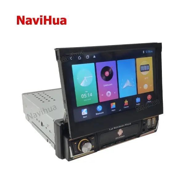 1Din Car Radio Retractable 7'' Touch Screen GPS Wifi Autoradio Car Mp5 Player + 12 Led Rear Camera Car DVD Player