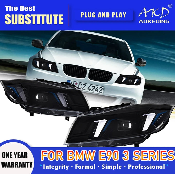 Head Lamp for BMW E90 LED Headlight 2005-2012 Headlights 320i 325i 318i DRL Turn Signal High Beam Angel Eye Projector Lens