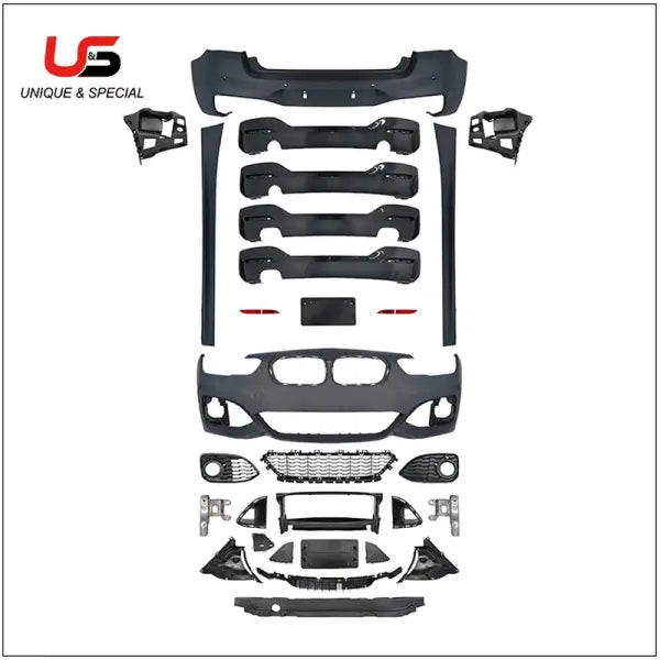Use for 1Series F20 (14-18Style) Log Lamp Model Upqrade to M Tech Bodykit Grille Front Bumper Exhaust Pipe Side Skirts Fender