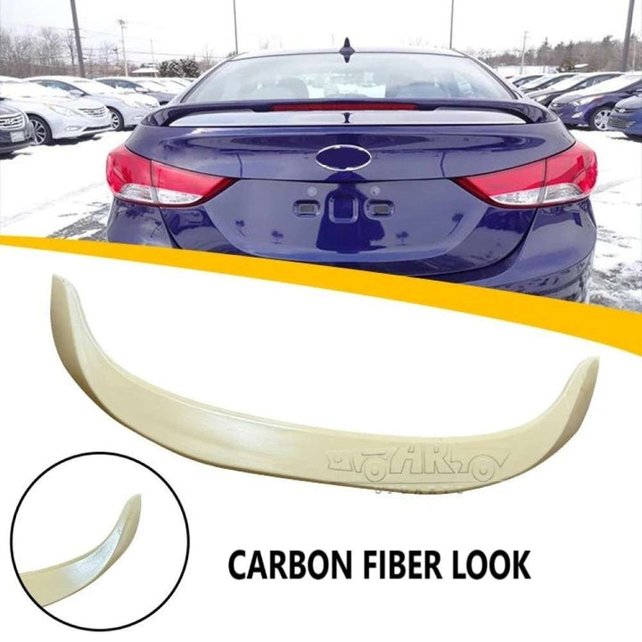 Car Craft Compatible With Hyundai Elantra 2011-2016 Rear Trunk Wing Boot Spoiler Lip Splitter Skirt Ar-hyundai-038 Cf Carbon Fiber Look - CAR CRAFT INDIA