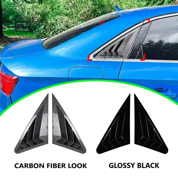 Car Craft Compatible With Audi A3 8v 2014-2020 Car Rear Window Louvers Sticker Rear Triangle Window Shade Spoiler Trim Accessories Zst-842 Gb Glooy Black