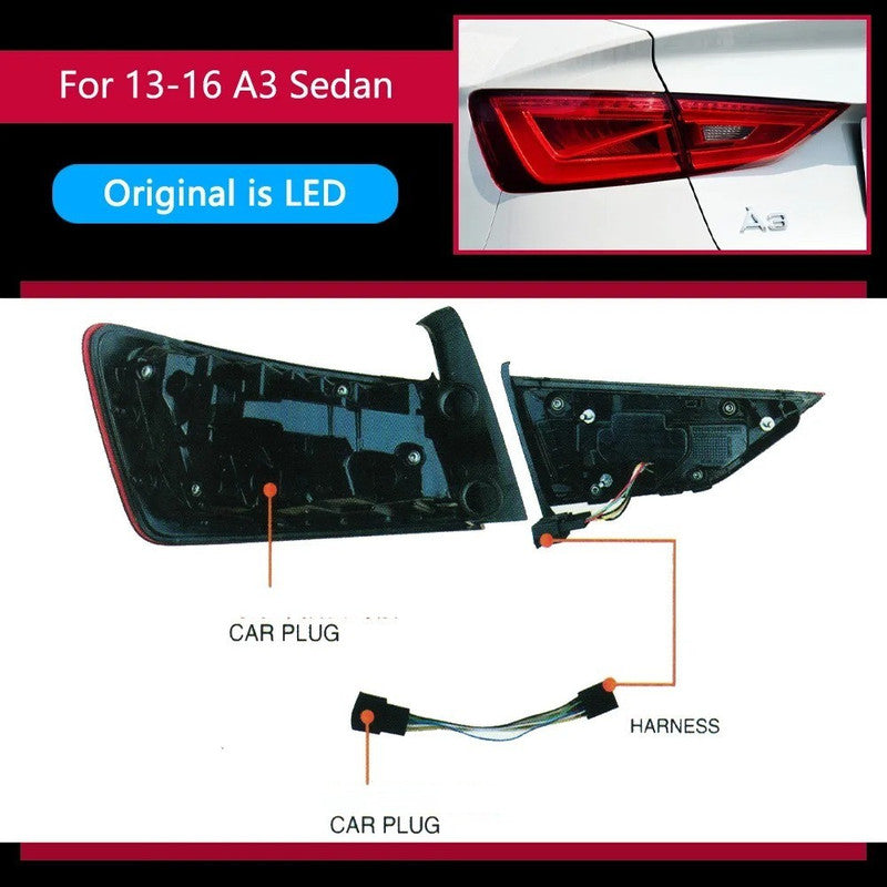 Car Craft Compatible With Audi A3 2013-2016 Car Rear Upgraded Tail Light Lamp Xenon Taillight Retrofit Upgrade Modified Led Drl Hid For Led Car