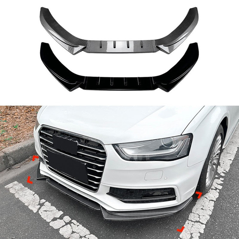 Car Craft Compatible With Audi A4 S4 B8.5 2013-2016 S Line Front Bumper Lip Skirt Splitter Spoiler Zst-1007 Glossy Black