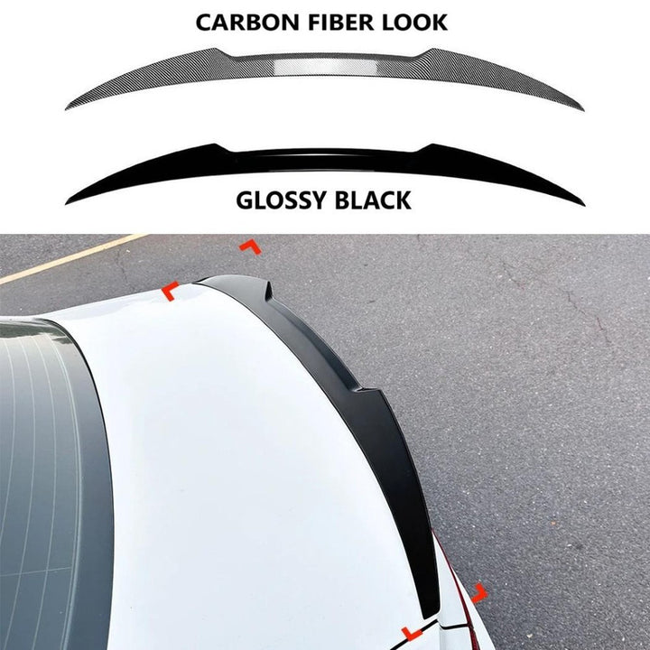 Car Craft Compatible With Audi A4 S4 B9 2017-2024 Rear Trunk Boot Roof Wing Lip Spoiler Splitter Skirts Zst-924 Glossy Black
