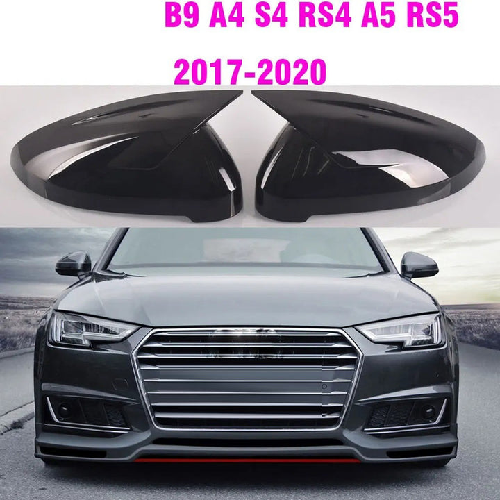 Car Craft Compatible With Audi A4 A5 B9 S4 Rs4 S5 Rs5 2017 -2020 Side Rear View Case Door Wing Cap Shell Housing Mirror Covers Glossy Black