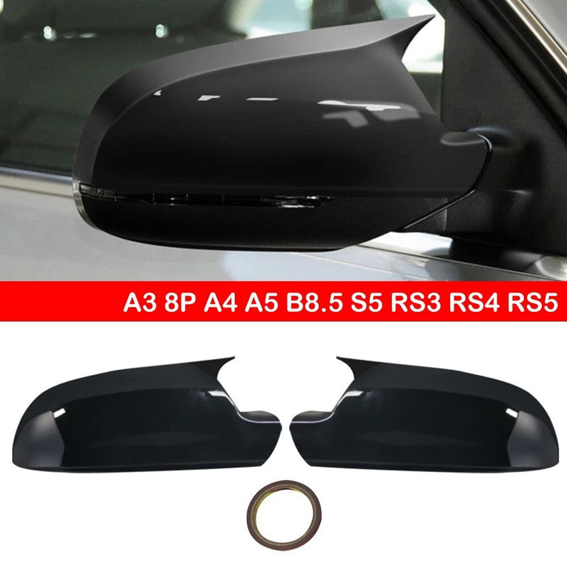 Car Craft Compatible With Audi A4 B8.5 2011-2016 A5 B8.5 2010-2016 S5 2010-2016 A3 8p B8.5 2010-2013 Rs3 2012 Only Rs4 2013-2014 Rs5 2011-2016 Side Rear View Mirror Cover Cap Paste Style Ar-mr-061 Gb Glossy Black CC-8580 - CAR CRAFT INDIA