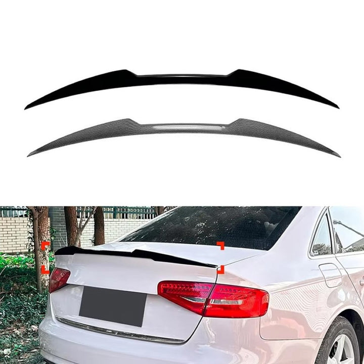 Car Craft Compatible With Audi A4 S4 B8 2009-2016 Rear Trunk Boot Roof Wing Lip Spoiler Splitter Skirts Zst-910 Glossy Black