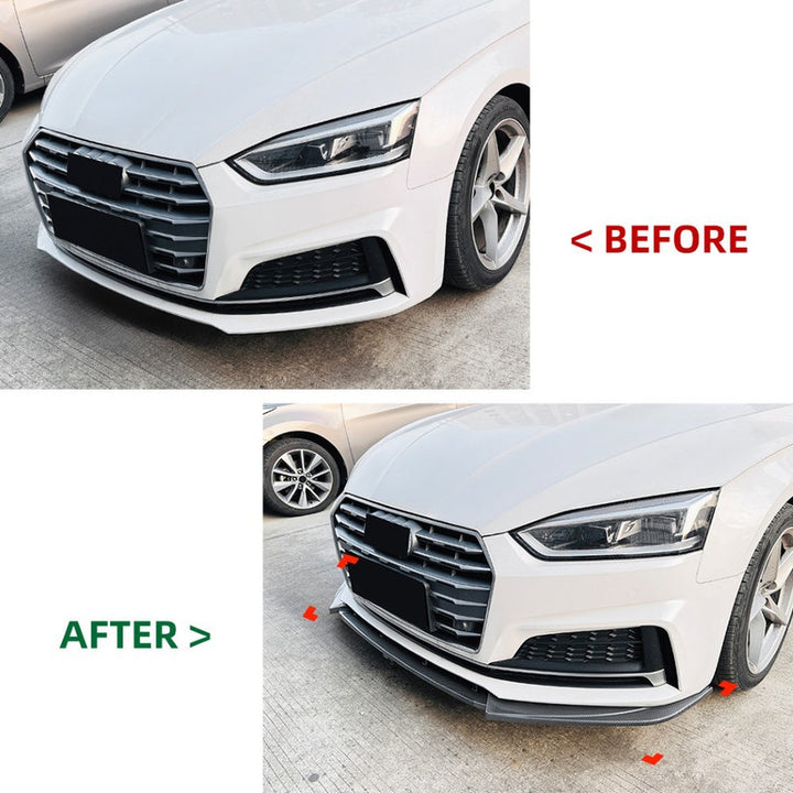 Car Craft Compatible With Audi A5 S5 F5 Sline 2017-2020 Front Bumper Lip Skirt Splitter Spoiler Zst-984 Cf Carbon Fiber Look