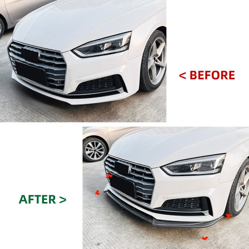 Car Craft Compatible With Audi A5 S5 F5 Sline 2017-2020 Front Bumper Lip Skirt Splitter Spoiler Zst-984 Gb Glossy Black