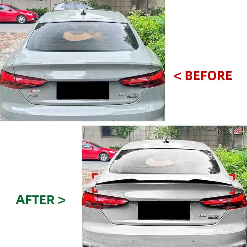 Car Craft Compatible With Audi A5 F5 Sportback Four-door 2017-2024 Rear Trunk Boot Roof Wing Lip Spoiler Splitter Skirts M4 Blade Style Zst-871 Gb Glossy Black
