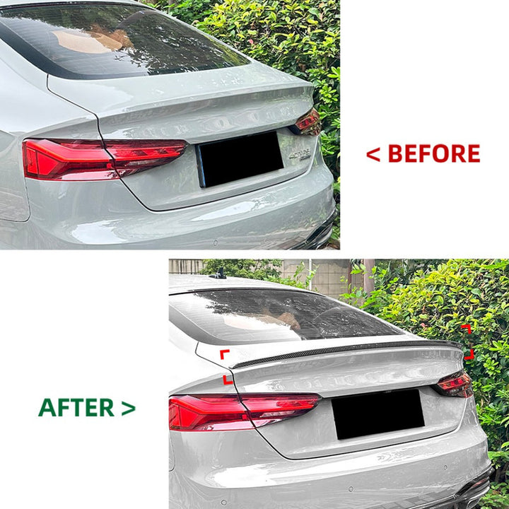 Car Craft Compatible With Audi A5 F5 Sportback Four-door 2017-2024 Rear Trunk Boot Roof Wing Lip Spoiler Splitter Skirts Sportsback Style Zst-889 Glossy Black