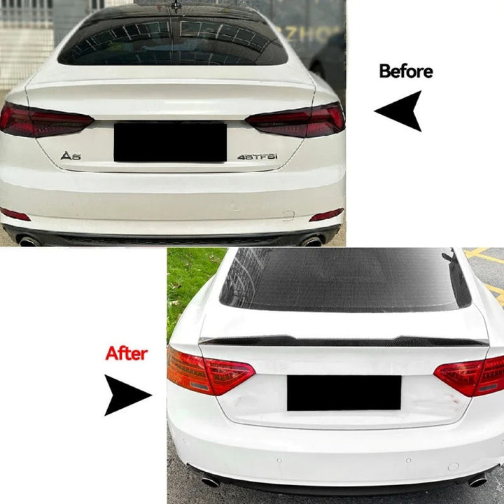 Car Craft Compatible With Audi A5 S5 Sportsback 2007-2024 Rear Roof Boot Trunk Wing Lip Spoiler Carbon Fiber Look Zst-911 Cf Usa