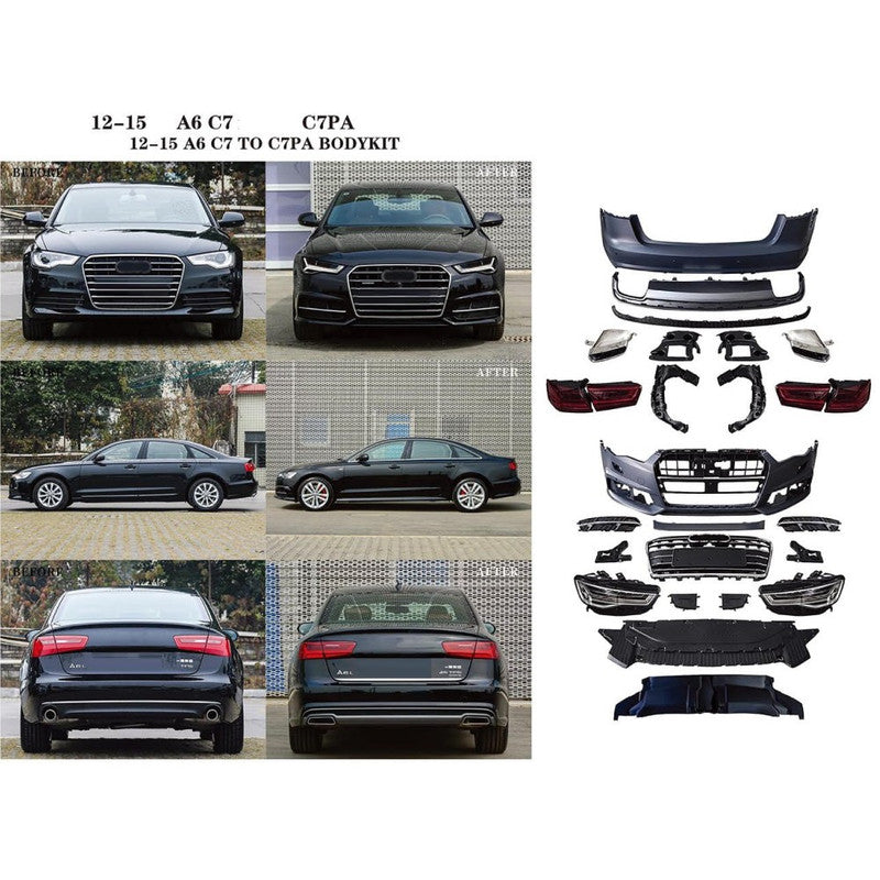 Car Craft Compatible With Audi A6 C7 2010-2015 To 2016 C7pa Upgrade Facelift Matrix Conversion Bodykit Bumper Headlight Taillight