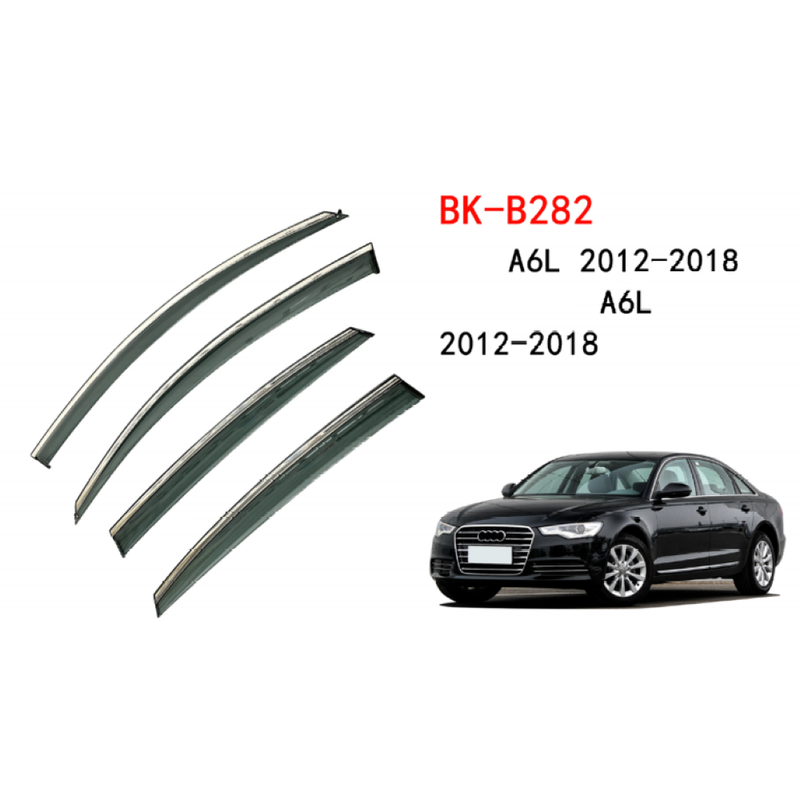 Car Craft Compatible With Audi A6l 2012-2018 Rain Shine Side Window Wind Deflectors Rain Sun Guard Door Visor Doorvisor Deflector Visor Shades Ventvisor Strip CC-7650 - CAR CRAFT INDIA