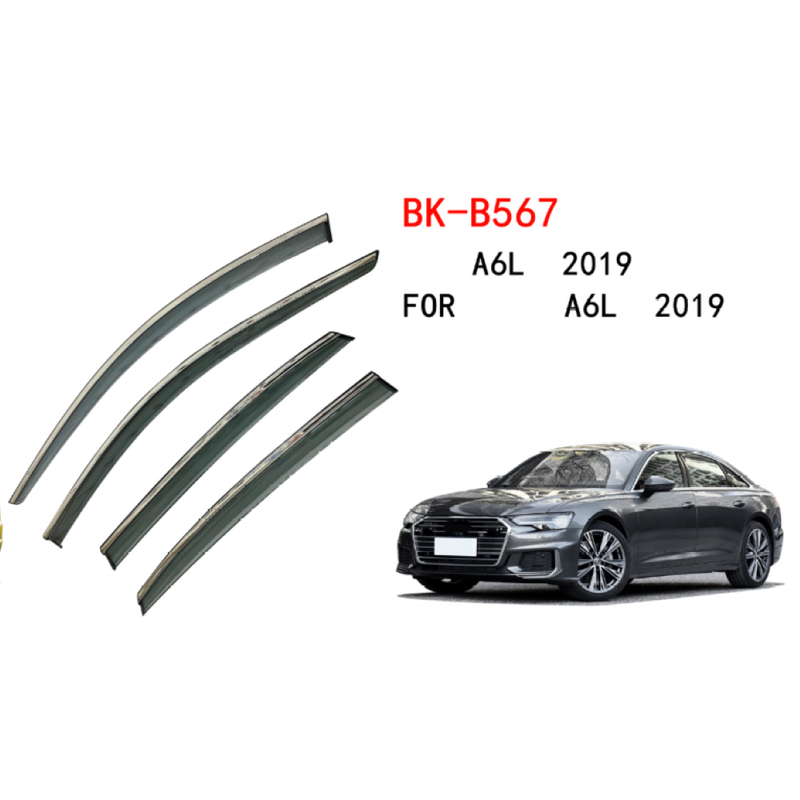Car Craft Compatible With Audi A6l 2019-2022 Rain Shine Side Window Wind Deflectors Rain Sun Guard Door Visor Doorvisor Deflector Visor Shades Ventvisor Strip CC-7651 - CAR CRAFT INDIA