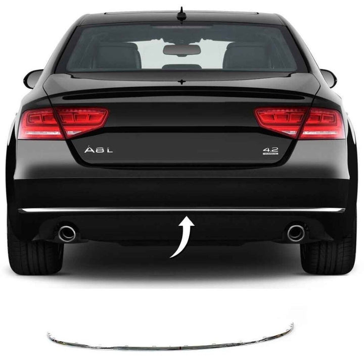 Car Craft Compatible With Audi A8 D4 2010-2014 Rear Bumper Chrome Molding Trim Middle Centre 4h08074432zz