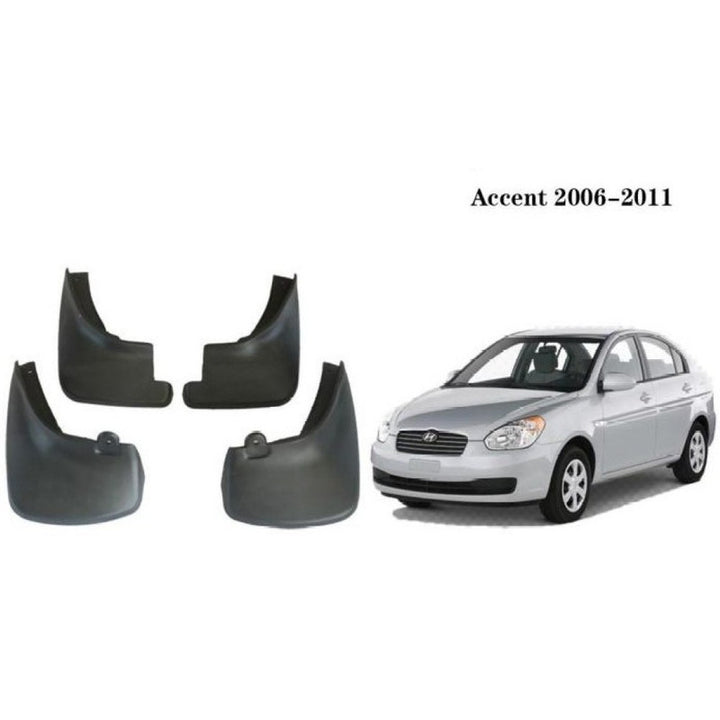 Car Craft Compatible With Hyundai Accent 2006-2011 Car Tyre Mudflaps Mud Flap Mud Guard Fender Splash Guard Hy1006 CC-7572 - CAR CRAFT INDIA