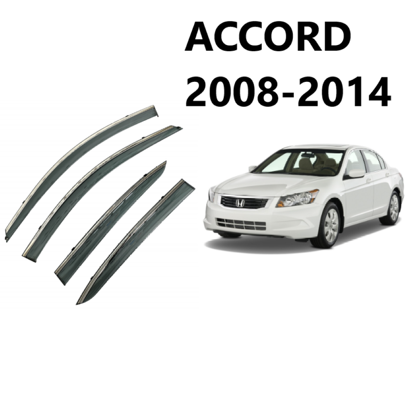 Car Craft Compatible With Honda Accord 2008-2013 Rain Shine Side Window Wind Deflectors Rain Sun Guard Door Visor Doorvisor Deflector Visor Shades Ventvisor Strip CC-7680 - CAR CRAFT INDIA