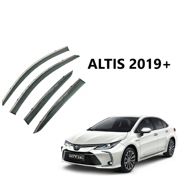 Car Craft Compatible With Toyota Corolla Altis Sedan 2019-2023 Rain Shine Side Window Wind Deflectors Rain Sun Guard Door Visor Doorvisor Deflector Visor Shades Ventvisor Strip Usa CC-7766 - CAR CRAFT INDIA